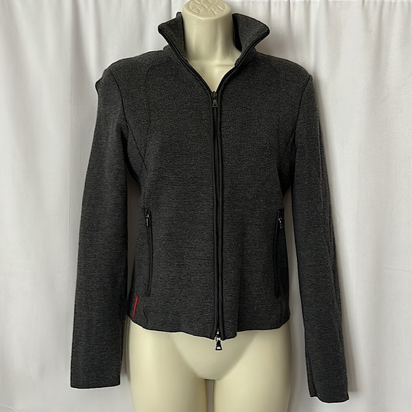 Prada Jackets & Blazers - Prada Authenticated Charcoal Gray Wool Zip Up Jacket Coat **Sz 38/US Sz 2**🌺🌺